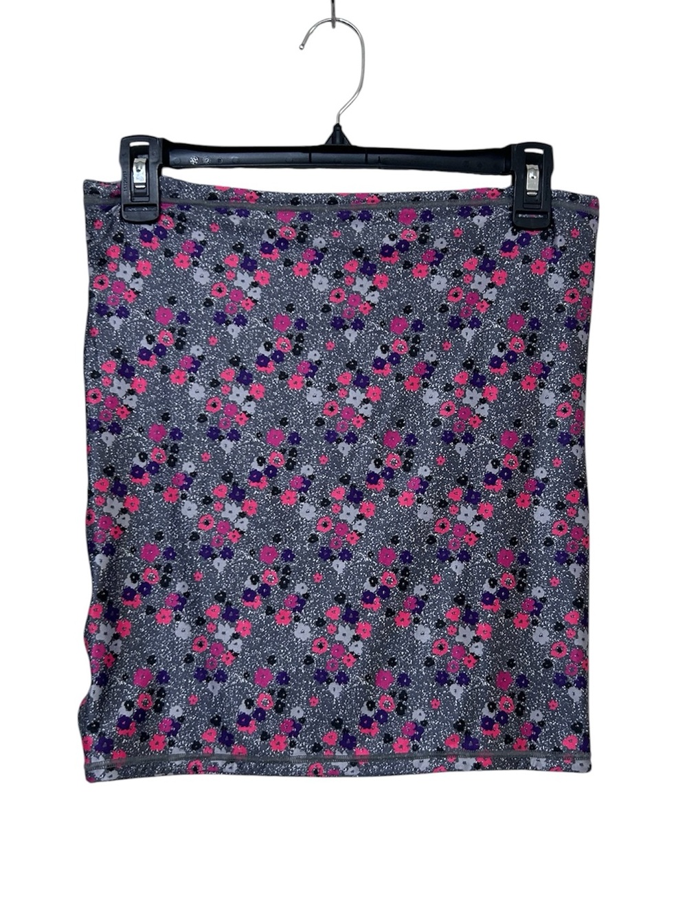 Gertex Floral Mini Skirt Pink Purple Gray Spandex Blend